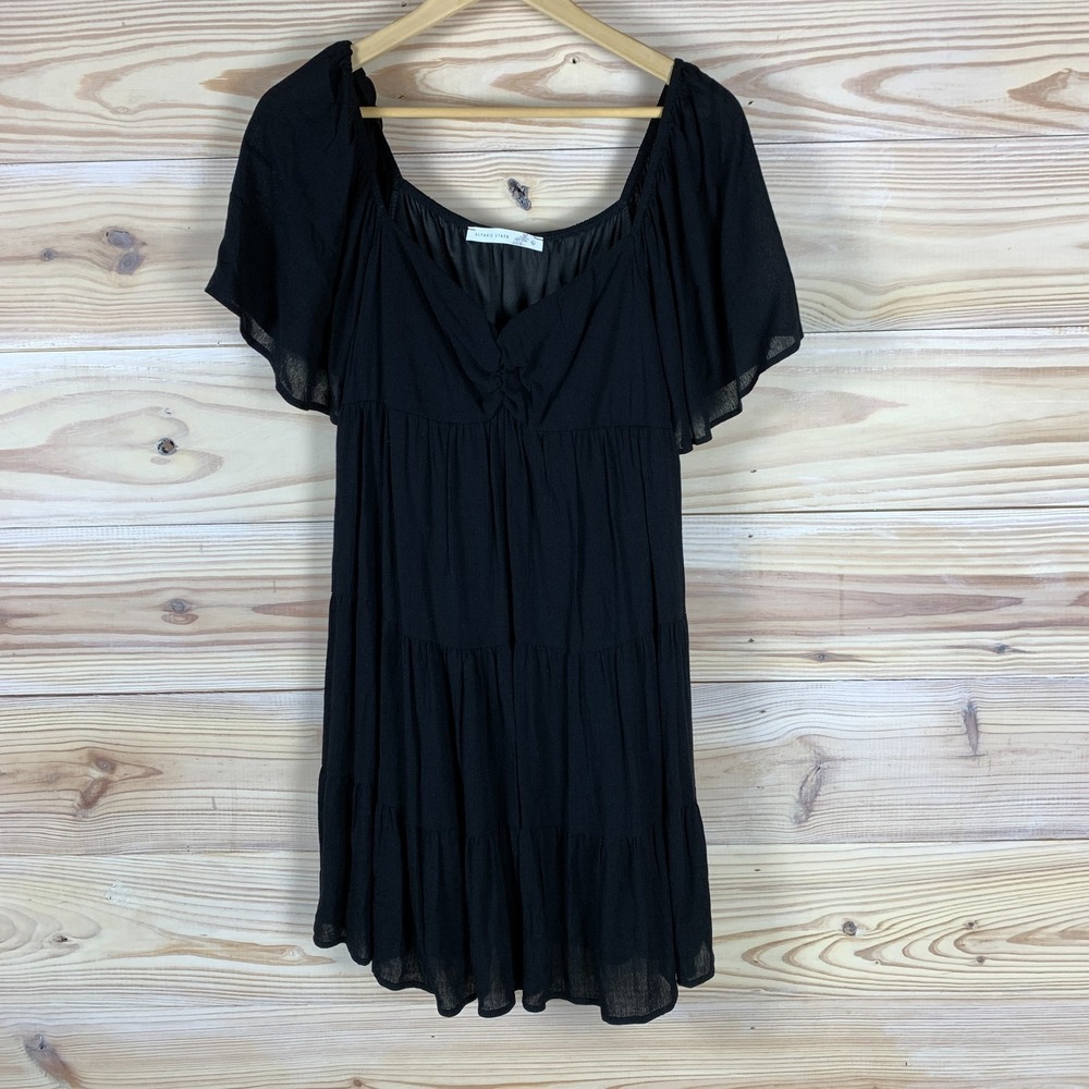 Alter'd State Dress‎ Womens Large Twist Front Flutter Sleeve Stretch Whimsigoth